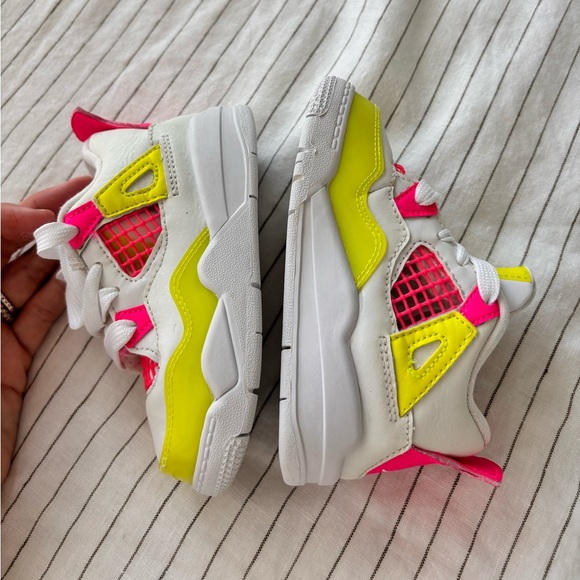 Nike Air Jordan 4 Retro Lemon Venom Pink toddler 7c - Picture 4 of 8